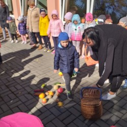 Dzieci segregują owoce i warzywa